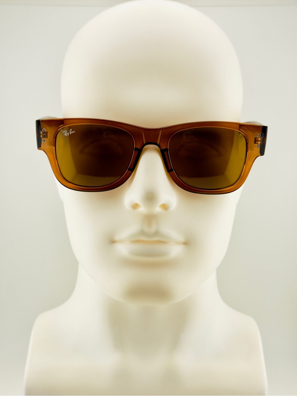 Ray-Ban Mega Wayfarer Sunglasses RB0840 Transparent Brown Frame with Brown Lens - Picture 2 of 15